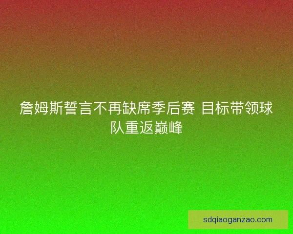 詹姆斯誓言不再缺席季后赛 目标带领球队重返巅峰