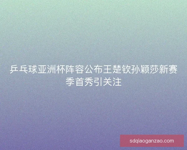 乒乓球亚洲杯阵容公布王楚钦孙颖莎新赛季首秀引关注 乒乓球亚洲杯阵容公布王楚钦孙颖莎新赛季首秀引关注